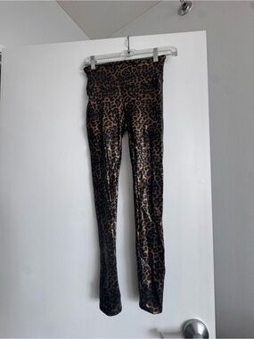 SPANX Leopard Print High-Waist Leggings in Brown and Black